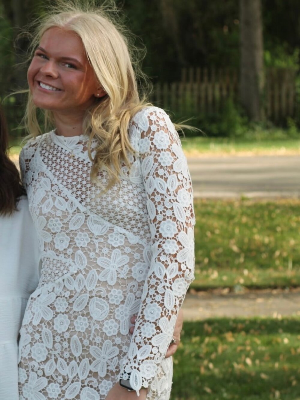 White Floral Lace Dress